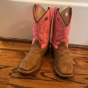 Old west cowgirl boots light pink